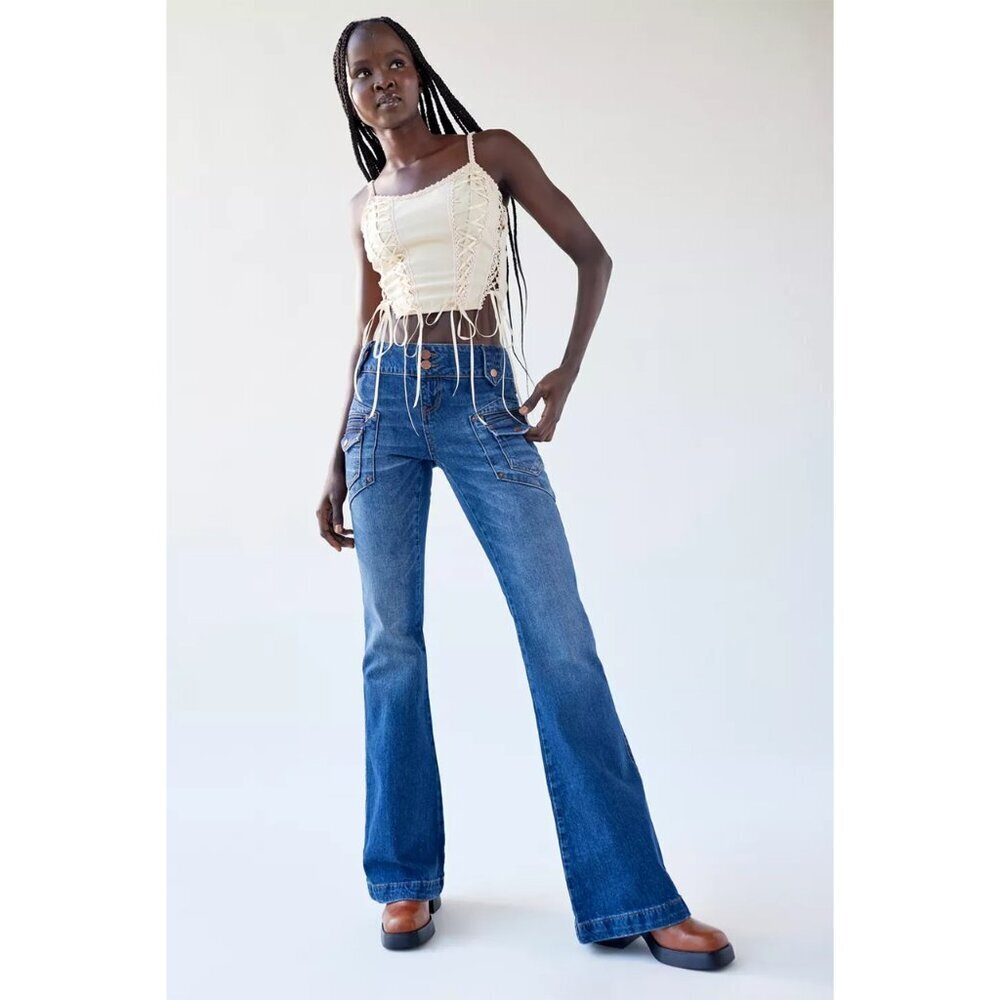 BDG Utility Micro Flare High Waist Jeans Blue Women‎ 31